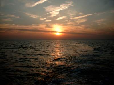 Der Jadebusen im Sonnenuntergang