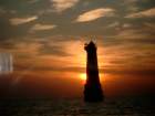 Der Arngaster Leuchtturm im Sonnenuntergang